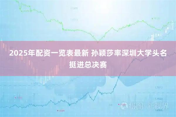 2025年配资一览表最新 孙颖莎率深圳大学头名挺进总决赛