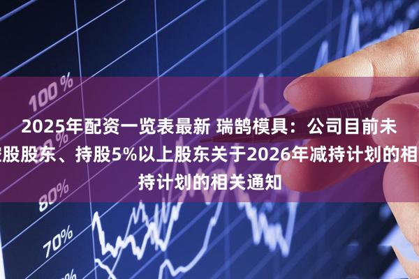 2025年配资一览表最新 瑞鹄模具：公司目前未收到控股股东、持股5%以上股东关于2026年减持计划的相关通知